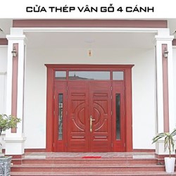 Cửa thép vân gỗ GSD 4 cánh
