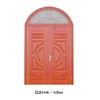 Cửa thép vân gỗ GSD 2 cánh ô thoáng vòm - G2H4