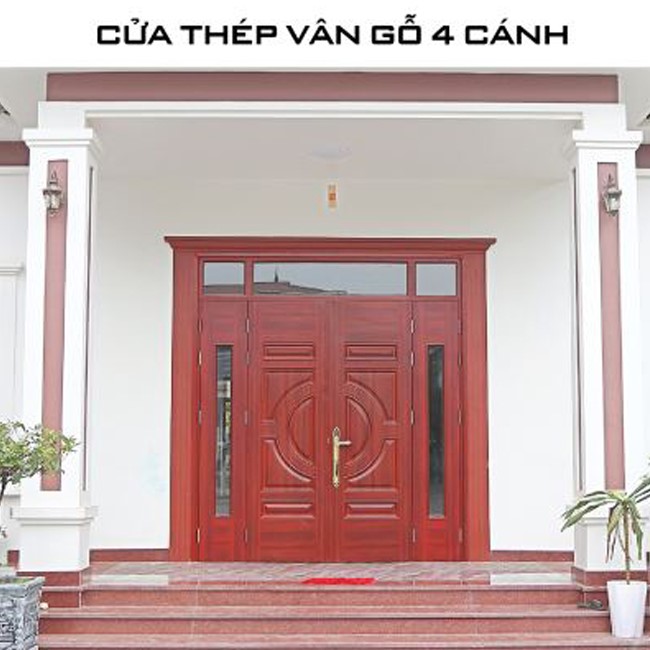 Cửa thép vân gỗ GSD 4 cánh